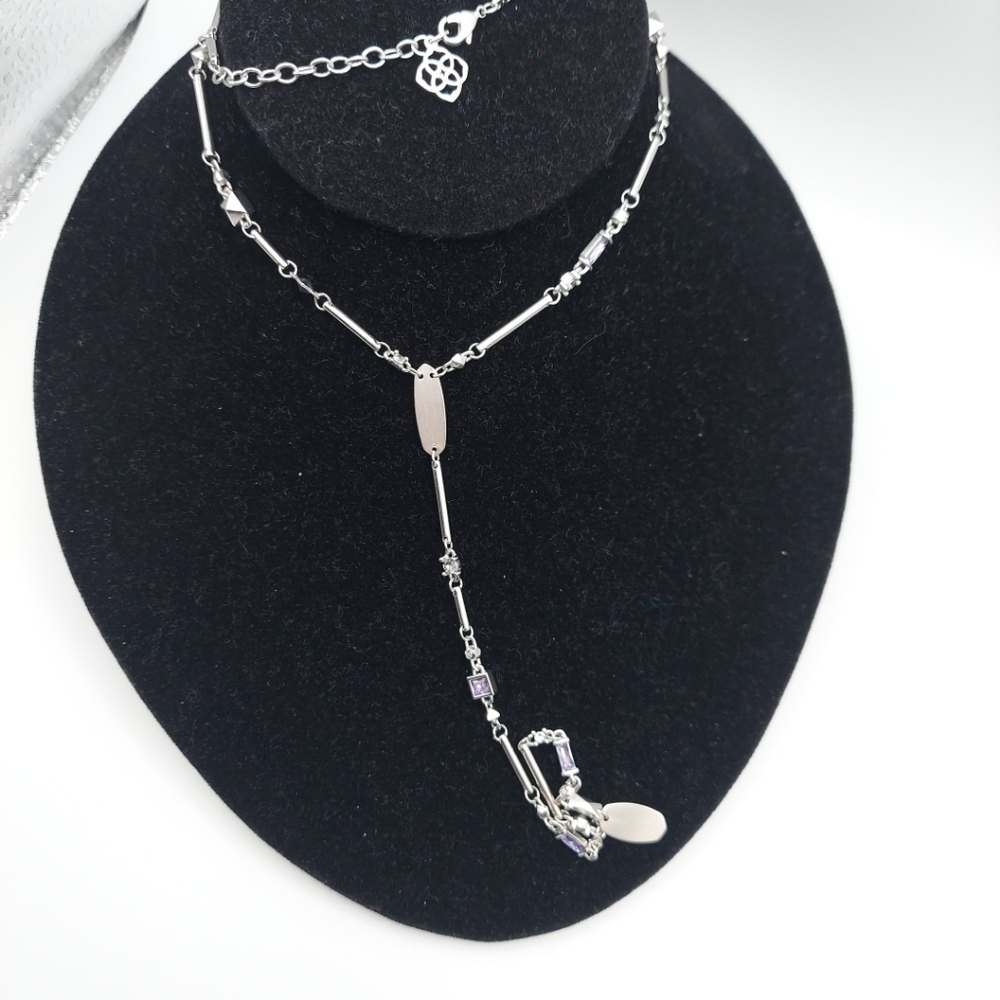 Kendra Scott Silver Necklace with Purple Accents - Picture 2 of 16